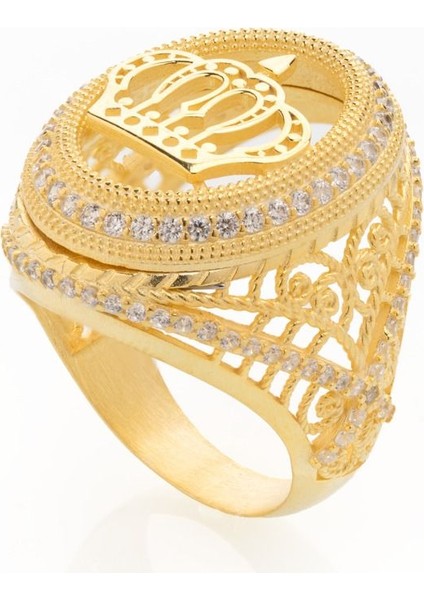 Altın Kaplama 925 Ayar Gümüş Erkek Yüzük fırsatları