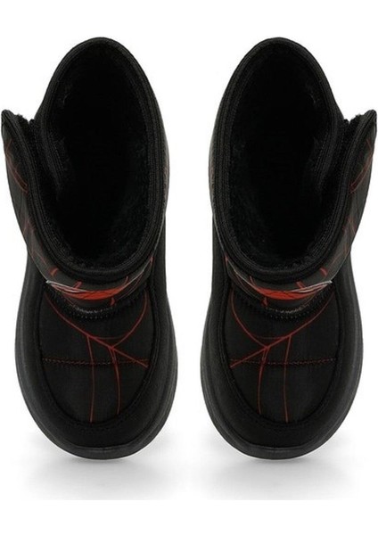 Spıderman Leroy Siyah Cırtlı Kürklü Erkek Çocuk Kar Botu
