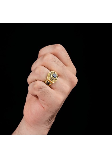 Tamamen Gümüş 925 Ayar Altın Kaplama Erkek Yüzük modelleri