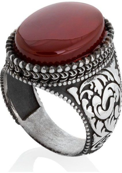 Yemen Akik Taşı 925 Ayar Gümüş Erkek Yüzük modelleri