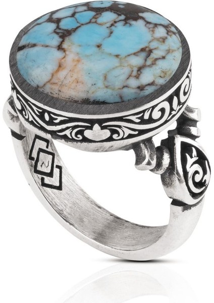 Firuze Taşı 925 Ayar Gümüş Erkek Yüzük modelleri