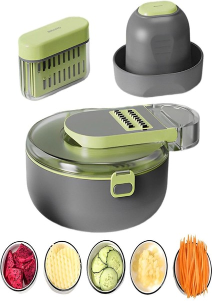 Vegetable Cutter Pro Rende Sebze Soğan Küp Doğrayıcı Dilimleyici Hazneli Kesici Dicer Rende Seti