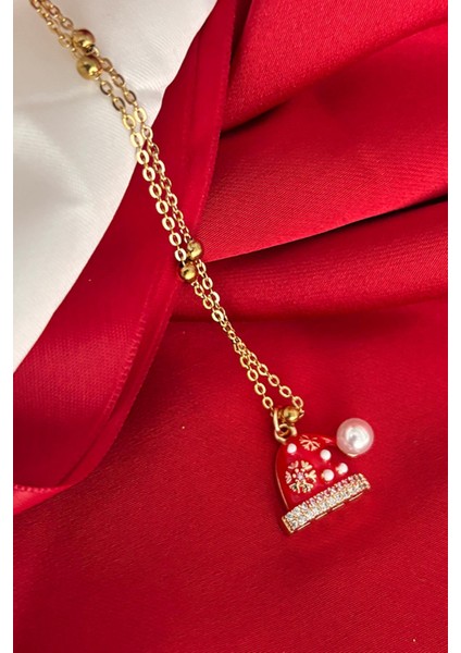 Yılbaşı Charm Uçlu Özel Seri Paslanmaz Çelik Hediyelik Kadın Kolye