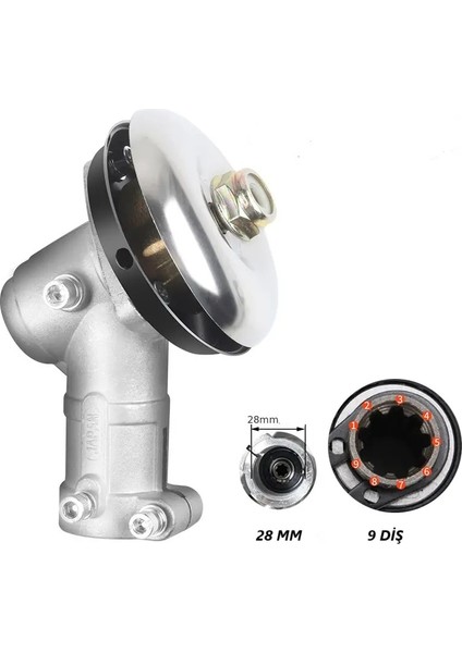 Çin Motorlu Tırpan Redüktör Dişli Gurubu 9 Diş Frezeli 28 mm Çin Grubu Tüm Modeller