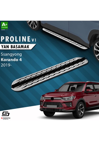 S-Dizayn Ssangyong Korando Oem Still Pro V2 Aluminyum Yan Basamak 183 cm 2019 Üzeri fiyatları