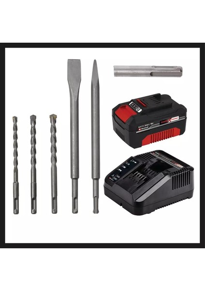 Herocco Akülü Kırıcı Delici Kit +5 (1 x 3.0 Ah) Power X-Change (Li-Ion, 18V, 2.2 J, 18 Nm, SDS-Plus, 3.0 Ah akü, şarj cihazı, 3 matkap ucu, düz keski, sivri keski, E-Box dahil) - 4513975 fiyatları