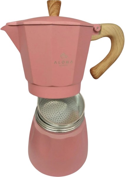 Grossberg Coffee 3 Cups 150 ml Moka Pot. Alüminyum Pembe