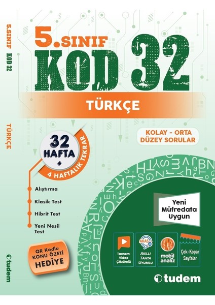 5. Sınıf Türkçe Kod 32 Tudem Yayınları 2025 Deneme