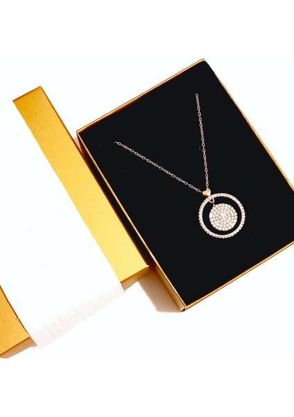 Gümüş Gold Tasarım Ikili Hare Kadın Kolye Yılbaşı Yeni Yıl Hediye