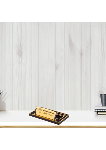 Firmalara Özel Logolu Masa Üstü Ahşap Masa Üstü Isimlik modelleri