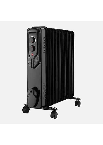 Voltomat Termostatlı 2500 W 11 Dilim Yağlı Radyatör Siyah
