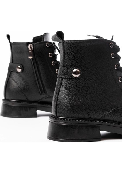 02-2003 Siyah Galata Bağcıklı Fermuarlı Günlük Kadın Bot modelleri
