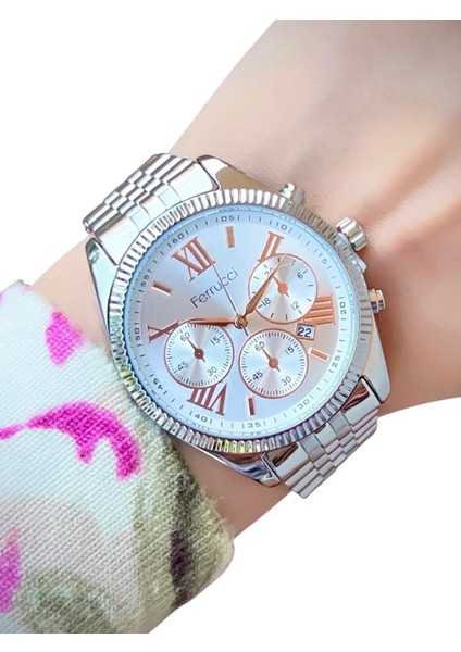 Roma Rakamlı Çelik Kadın Kol SAAT+%100 Çelik Kolye Hediye Seti fırsatları