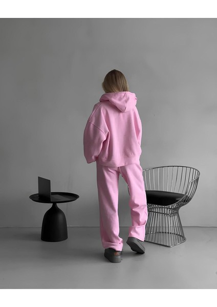 Kadın Taşlı Şardonlu Kapişonlu Kalın Oversize Alt Üst Takım modelleri