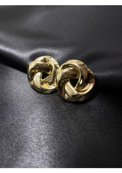 Çelik Gold Sarmal Küpe