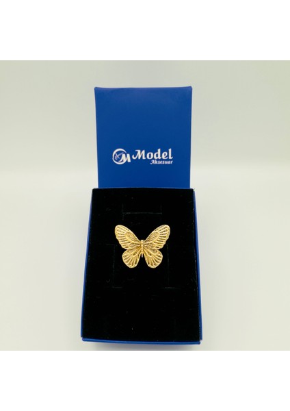 Kelebek Motifli Detaylı Tasarım Küçük Broş
