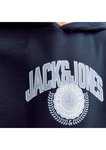 Jack & Jones Çocuk Logo Baskili Kapüsonlu Sweatshirt - Kam