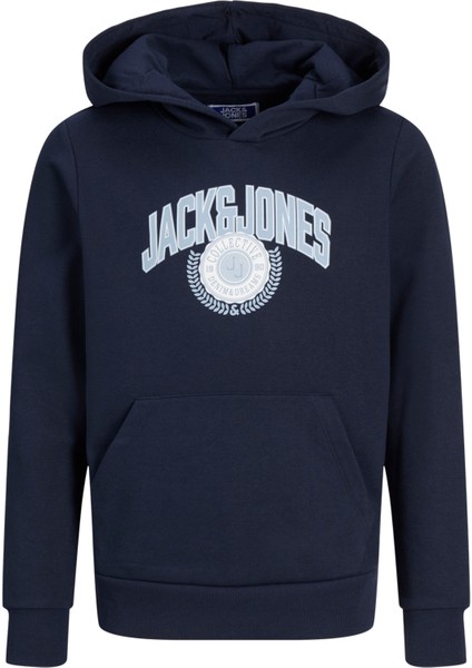 Jack & Jones Çocuk Logo Baskili Kapüsonlu Sweatshirt - Kam