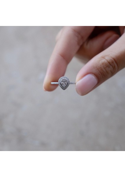 0,28 Ct F-G / Sı Pırlanta Damla Yüzük fiyatları