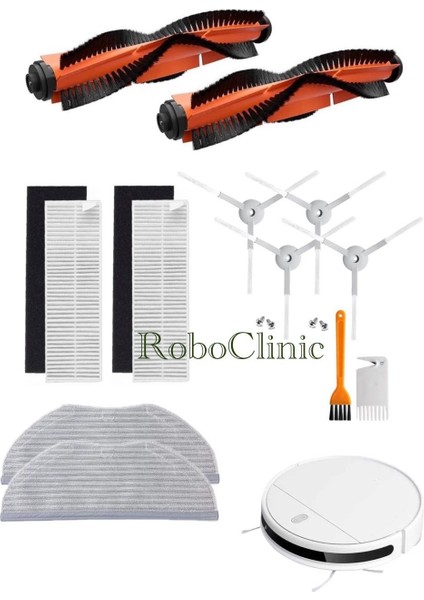 Xiaomi Vacuum Mop 2in1 Essential (Mjstg1) Robot Süpürge Uyumlu 12'li Yedek Parça Seti