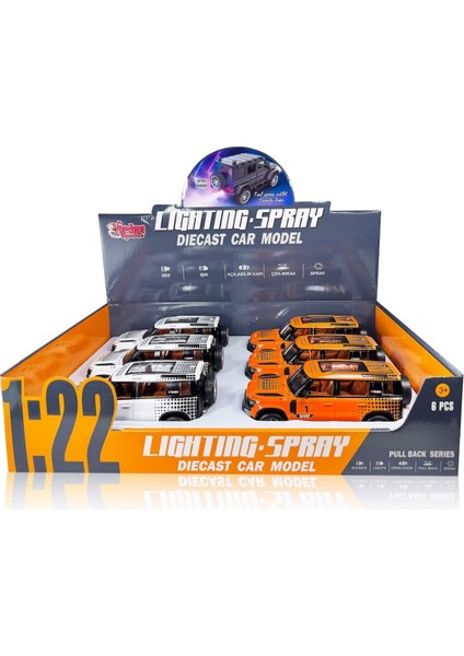 Çek Bırak 1:22 Sesli ve Işıklı Buharlı Df Safari Metal Jeep