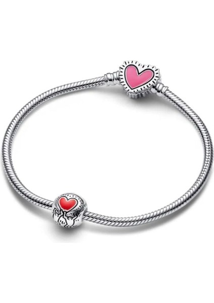 Keith Haring x Moments Radiant Heart Zincir Bileklik 925 Ayar Gümüş modelleri