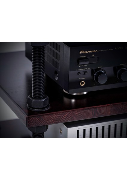 Ayarlanabilir Raflı Plak ve Pikap Standı - Hifi Stereo Kabin - Şık ve Işlevsel Ses Sistemi Rafı-3