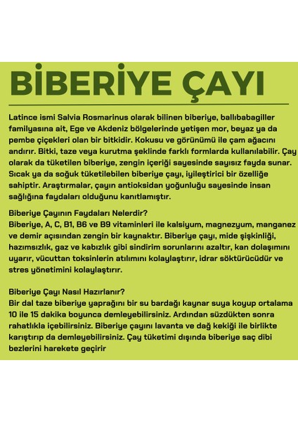 Biberiye Otu Çayı 500GR, Elenmiş , Taze modelleri