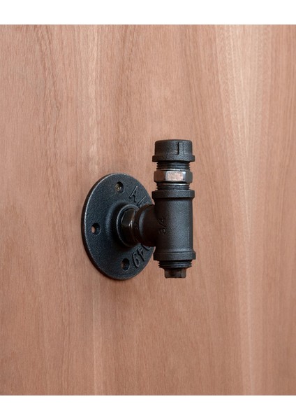 Endüstriyel Boru Askısı Kapı Askıları Vintage Banyo Havlusu Askıları Metal Duvar Askıları