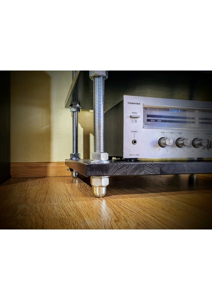 Ayarlanabilir Raflı Plak ve Pikap Standı - Hifi Stereo Kabin - Şık ve Işlevsel Ses Sistemi Rafı-1