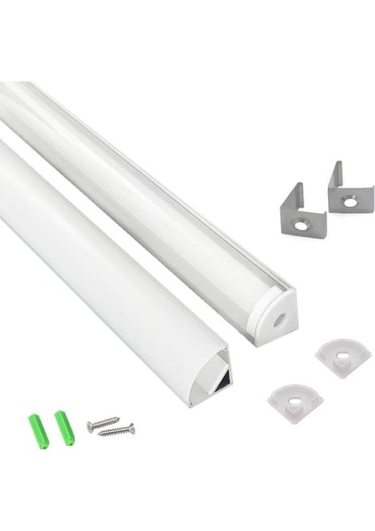 Bar LED Kanalı Aliminyum Köşe Tip 1 Metre - 5 Adet