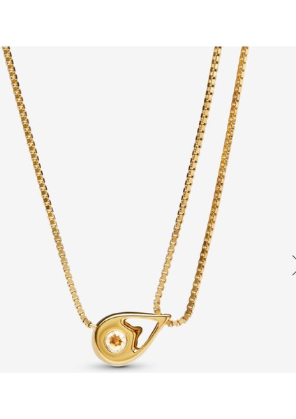 Sonsuz Taşlı Çift Zincir Collier Kolye