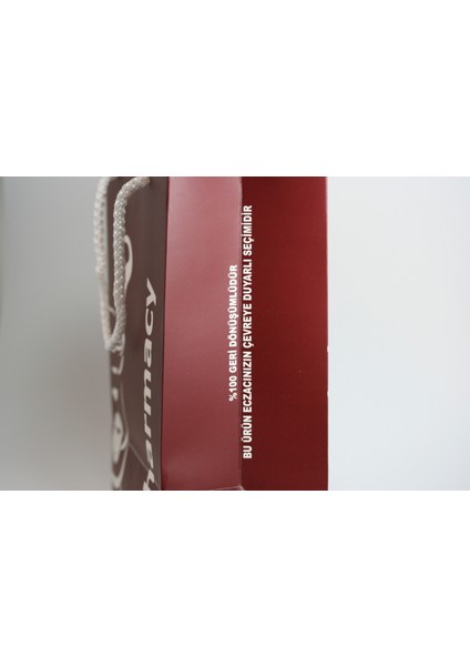 Eczane Karton Çanta Körüklü Bordo 20 x 10 x 23,50 cm 25 Adet