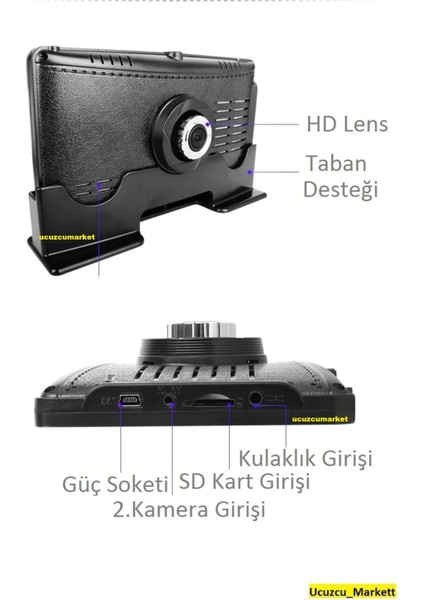 7 Inç Ekran Kameralı - Gece Görüşlü Geri Görüş Kamera (Çift Kamera -Kayıt Etme Özellik - Mikrofon) modelleri