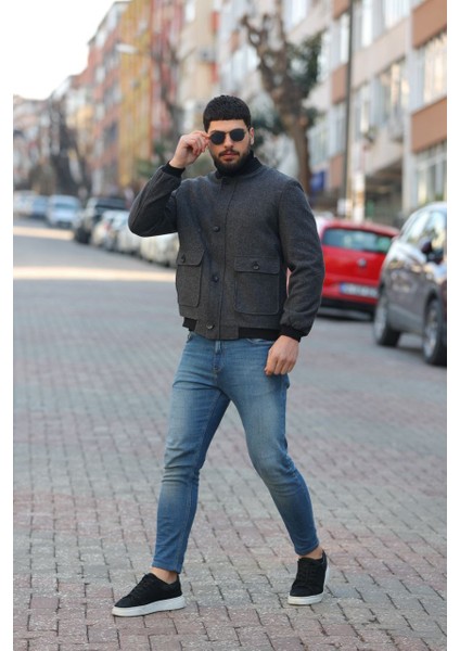 Bomper Erkek Ceket Fermuarlı Kaşe Kumaş Drop 6 fiyatları