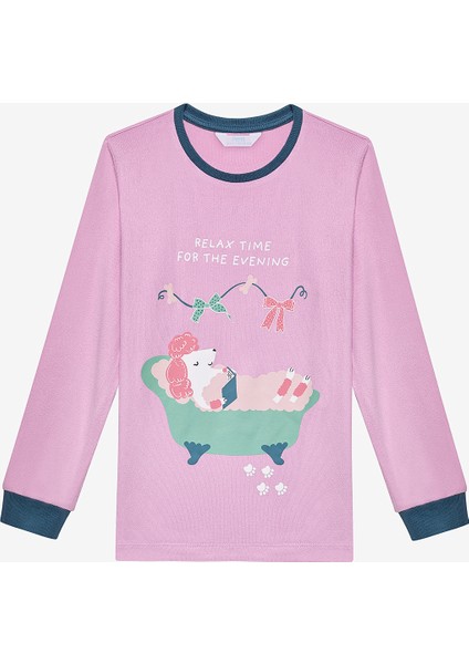 Kız Çocuk Relax Time Termal Lila Pijama Takımı fiyatları