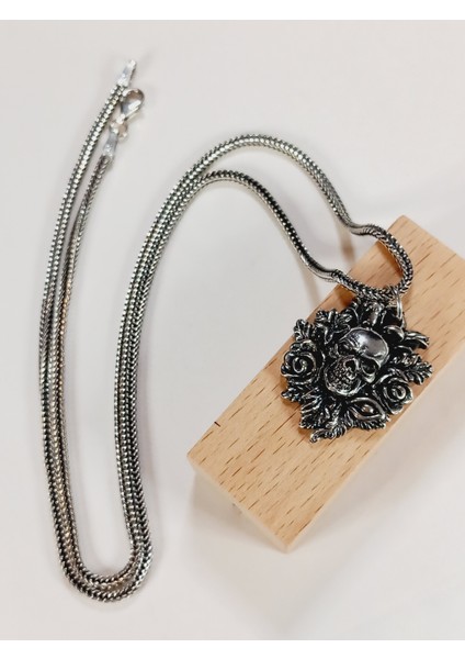 Gümüş Kuru Kafa Punk Kafatası Skull Tasarım Erkek Kolye Yılbaşı Yeni Yıl Hediye