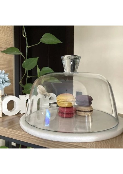 Mermer 25 cm Beyaz Cam Fanus fırsatları