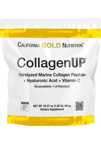 Collagenup Hydrolyzed Marine Collagen Peptides With Hyaluronic Acid And Vitamin C Unflavored (464 G)