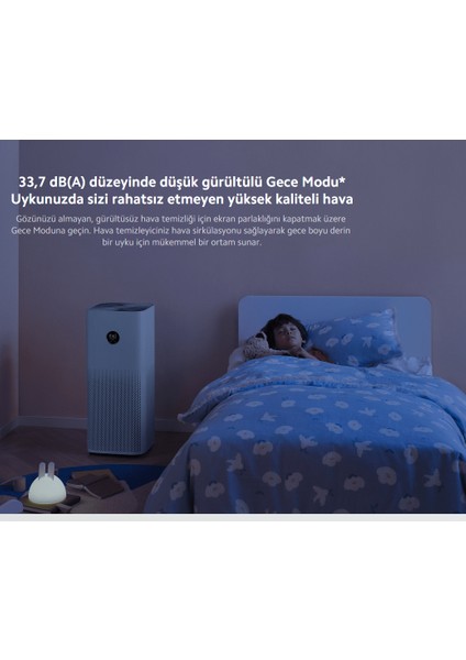 Hepa Yüksek kaliteli aktif karbon Filitre Akıllı uzaktan kumandalı Hava Temizleyici, 43M2-hediyeli