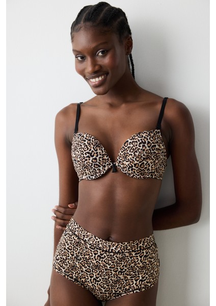 Leopard Super Push Up Çok Renkli Sütyen