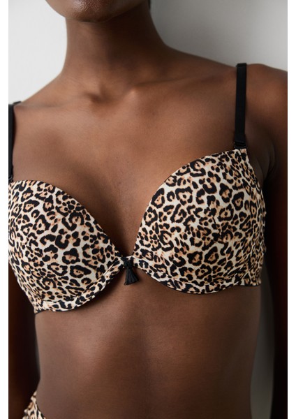 Leopard Super Push Up Çok Renkli Sütyen