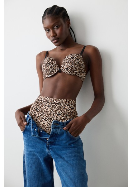 Leopard Super Push Up Çok Renkli Sütyen