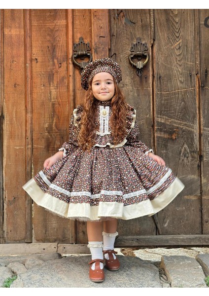 Kahverengi Vintage Kız Bebek Elbisesi, Doğum Günü Elbisesi, Fotoğraf Çekim Elbisesi,0-12 Yaşa Uygun fiyatları