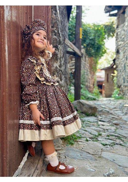Kahverengi Vintage Kız Bebek Elbisesi, Doğum Günü Elbisesi, Fotoğraf Çekim Elbisesi,0-12 Yaşa Uygun indirimleri