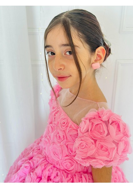 Pembe Güllü Diana Vintage Kız Bebek Elbise,doğum Günü Elbise,fotoğraf Çekim Elbise,0-12 Yaş Uygun fiyatları