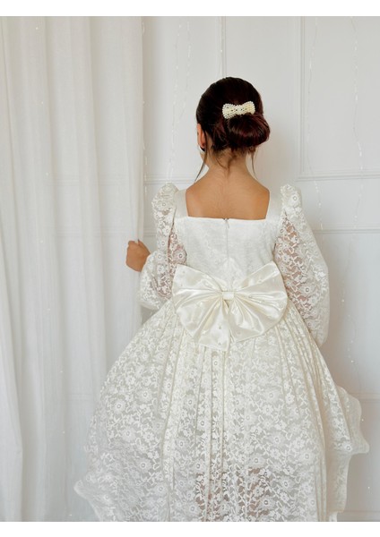 Manolya Krem Vintage Kız Bebek Elbisesi,özel Dikim Çocuk Elbisesi, Doğum Günü Elbisesi, 0-12 Yaş fırsatları