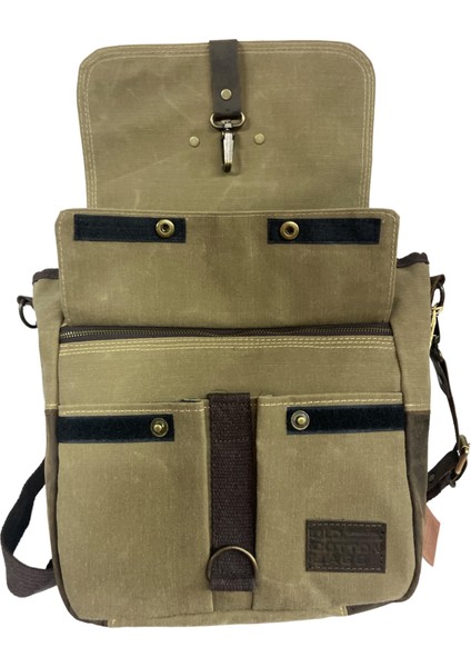 Vintage Baskılı Su Geçirmez Kanvas Deri Unisex Postacı Omuz Çantası 29 cm x 30 cm fırsatları