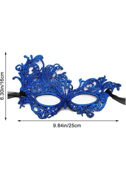 Mavi Renk Dantel Kesim Dantel Işlemeli Balo Parti Maskesi fırsatları