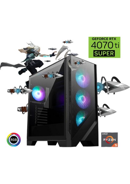 Ryzen 5 7600X 16GB Ddr5 1tb SSD Rtx 4070 Ti Super Oyun Bilgisayarı